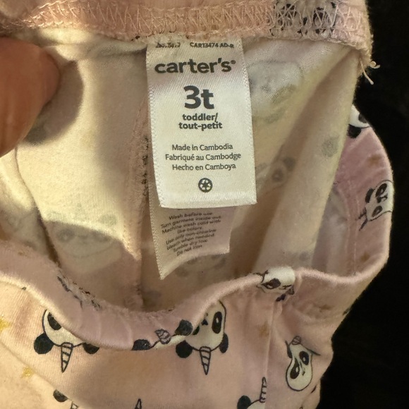 Carter’s 3T Panda 2pc Fleece set Grey & Pink - Picture 5 of 8